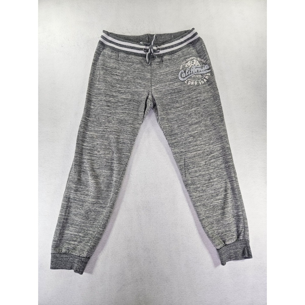 Vintage Style Grey Marl California Surf Graphic Sweatpants Loungewear Cozy